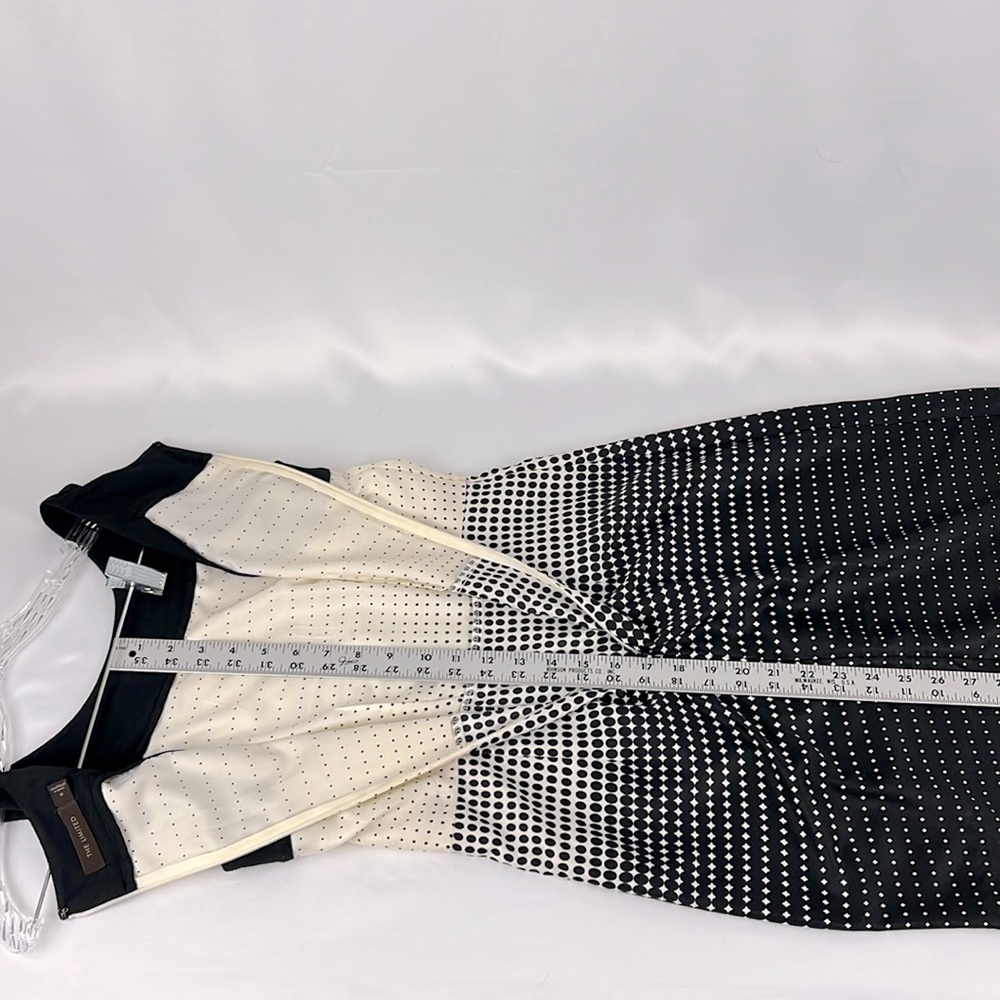 The Limited Polka Dot Mini Dress Back Zip Sleeveless Black Cream Size 0 - Picture 10 of 11